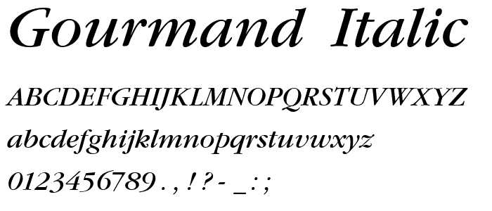 Gourmand  Italic font